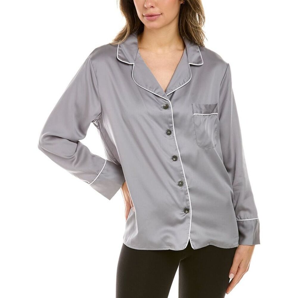 Ettitude Womens  Sateen Sleepshirt, Grey